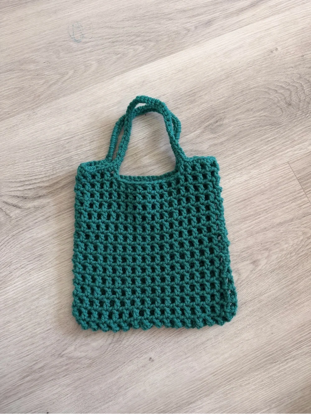 Handmade Emerald Green Crochet Mini Tote Bag